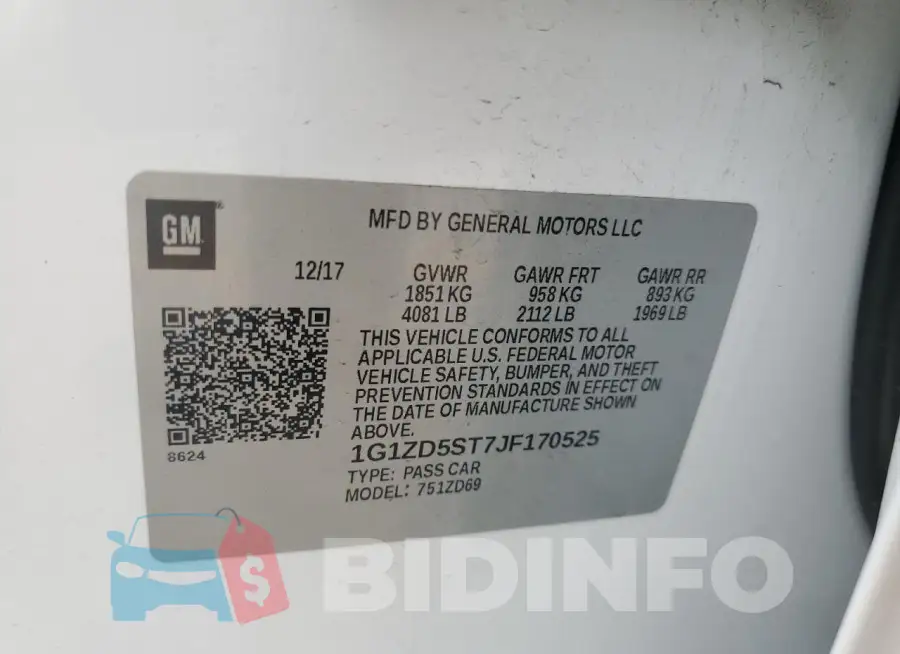 1G1ZD5ST7JF170525 Photo# 12