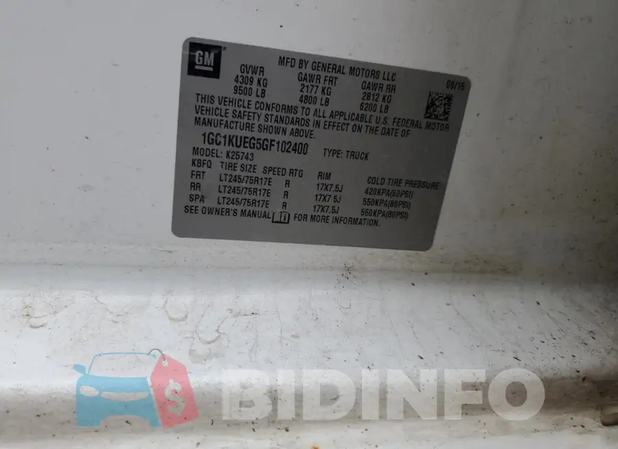 1GC1KUEG5GF102400 Photo# 12