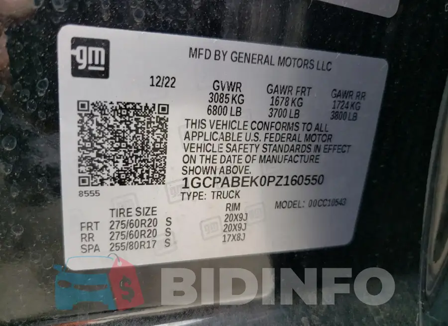 1GCPABEK0PZ160550 Photo# 12
