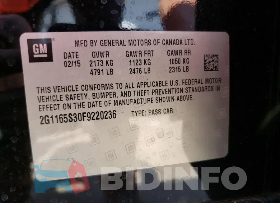 2G1165S30F9220236 Photo# 13