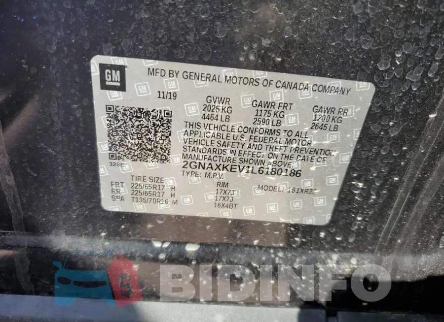 2GNAXKEV1L6180186 Photo# 13