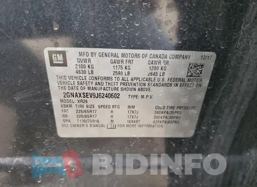 2GNAXSEV9J6240602 Photo# 12