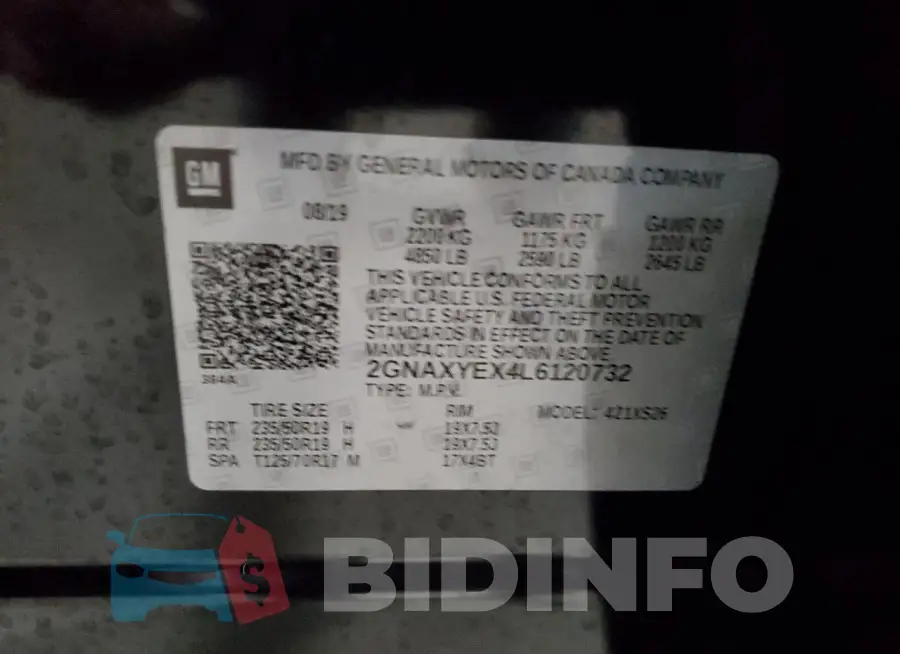 2GNAXYEX4L6120732 Photo# 14