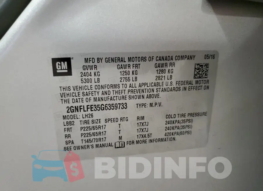 2GNFLFE35G6359733 Photo# 13
