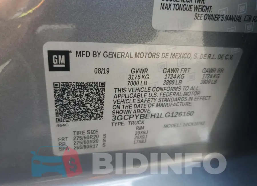 3GCPYBEH1LG126160 Photo# 12