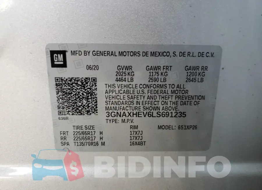 3GNAXHEV6LS691235 Photo# 13