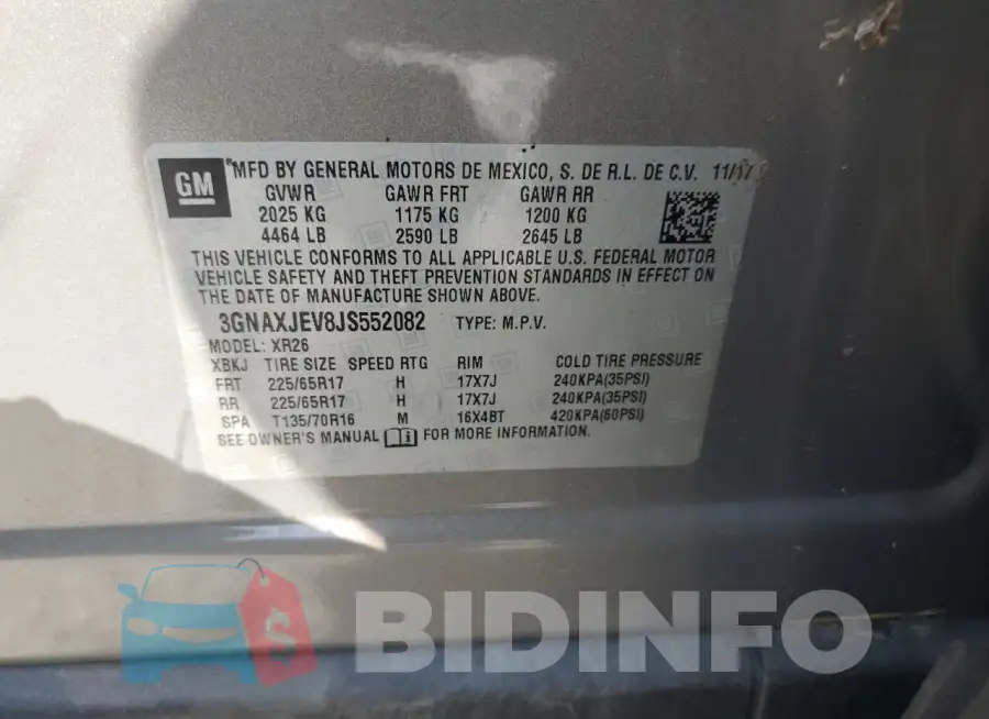 3GNAXJEV8JS552082 Photo# 13