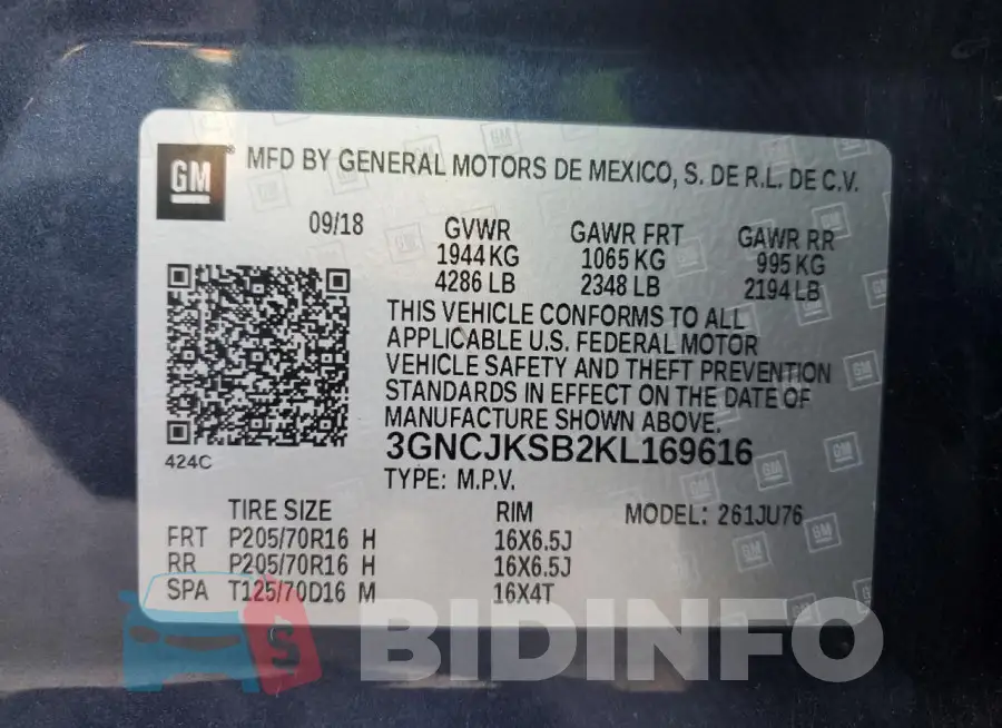 3GNCJKSB2KL169616 Photo# 13