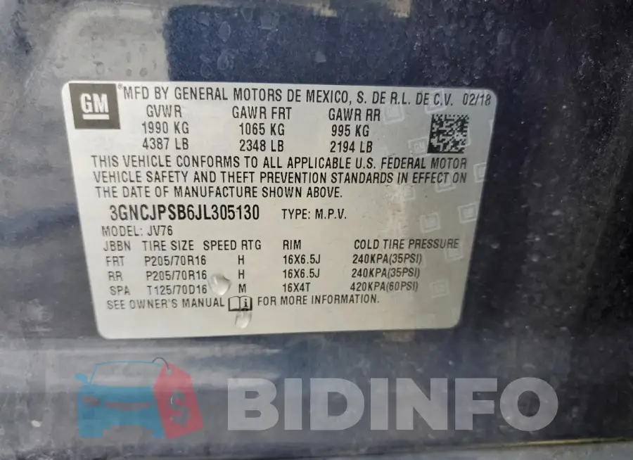 3GNCJPSB6JL305130 Photo# 13