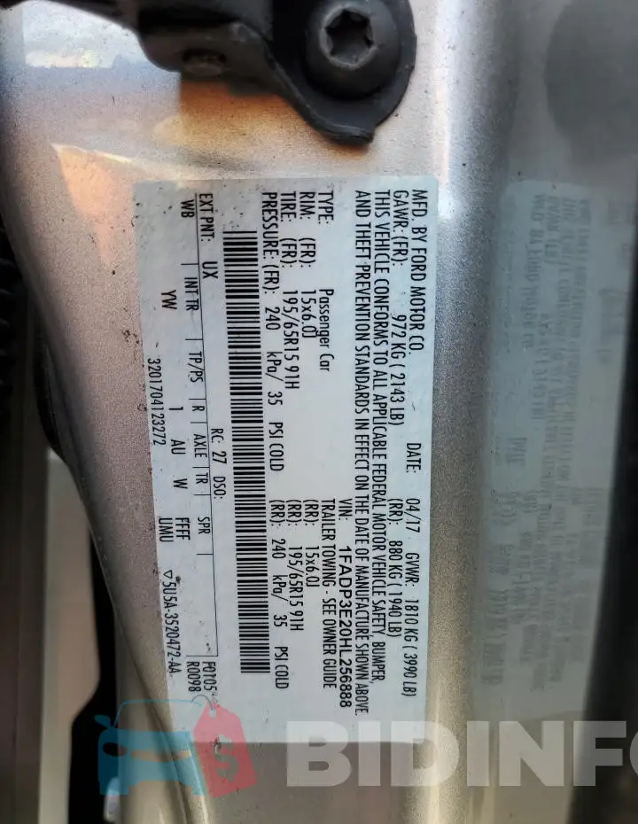 1FADP3E20HL256888 Photo# 12