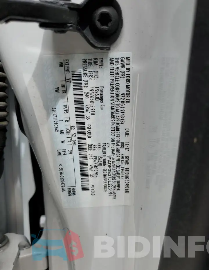 1FADP3E27JL223151 Photo# 13
