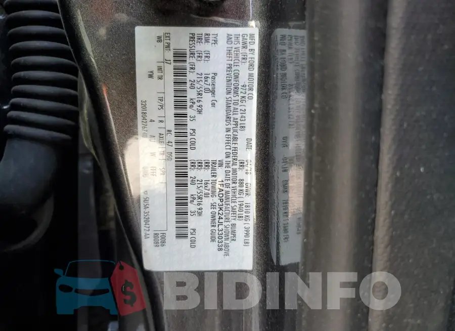 1FADP3K24JL330338 Photo# 12