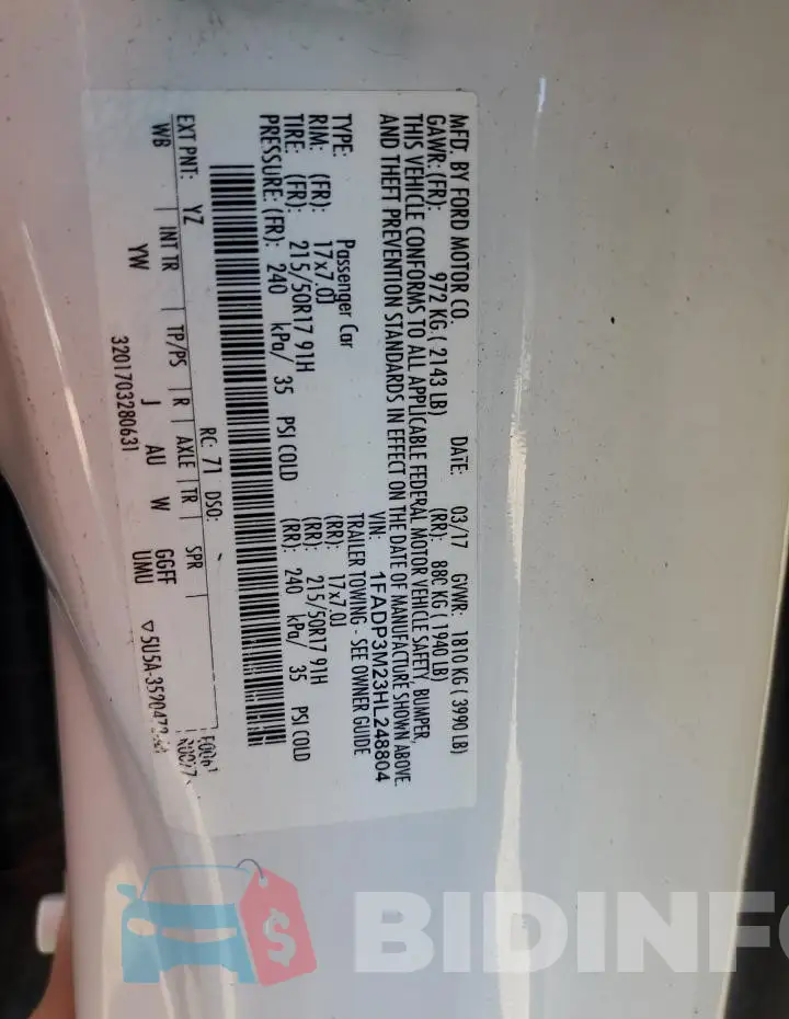 1FADP3M23HL248804 Photo# 12