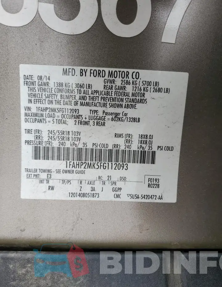 1FAHP2MK5FG112093 Photo# 12