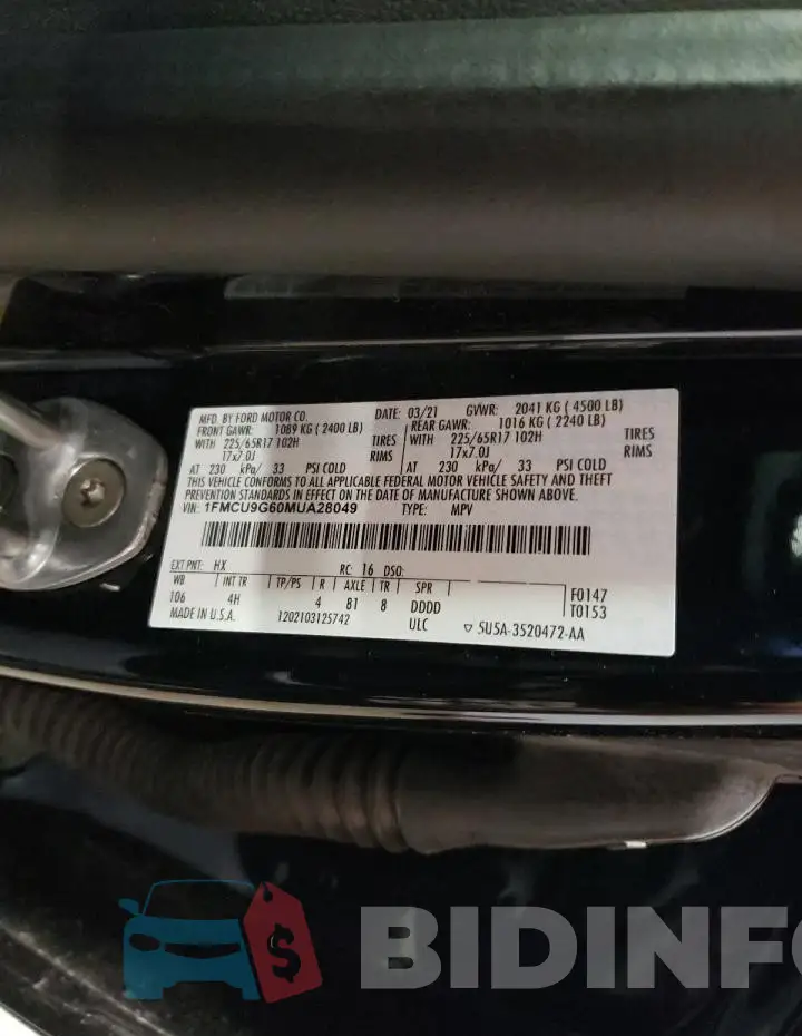 1FMCU9G60MUA28049 Photo# 13