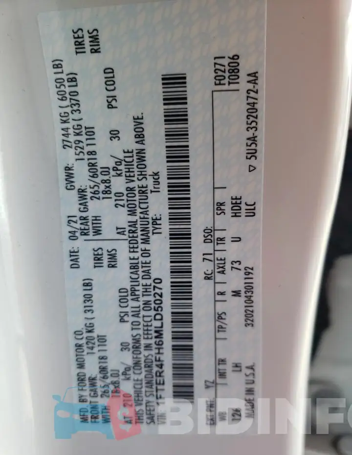 1FTER4FH6MLD50270 Photo# 12