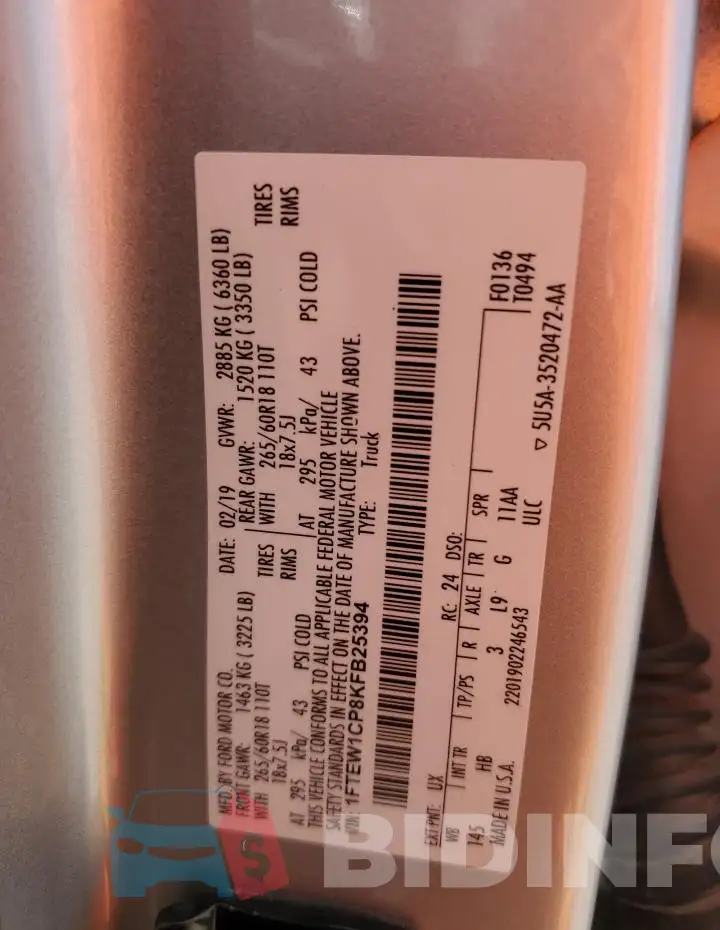 1FTEW1CP8KFB25394 Photo# 12