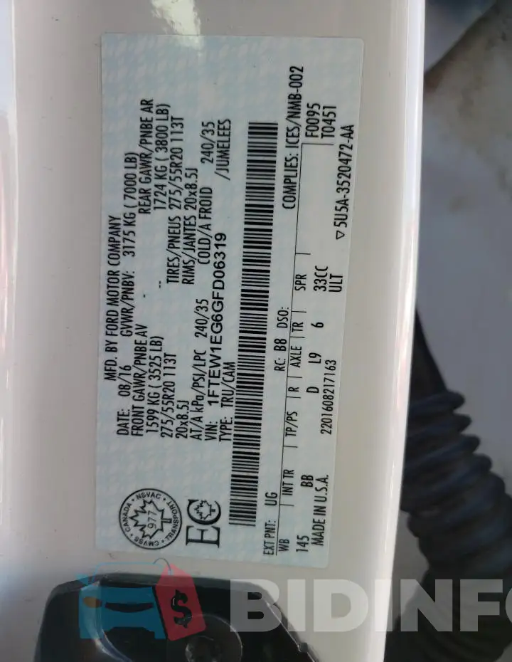 1FTEW1EG6GFD06319 Photo# 12