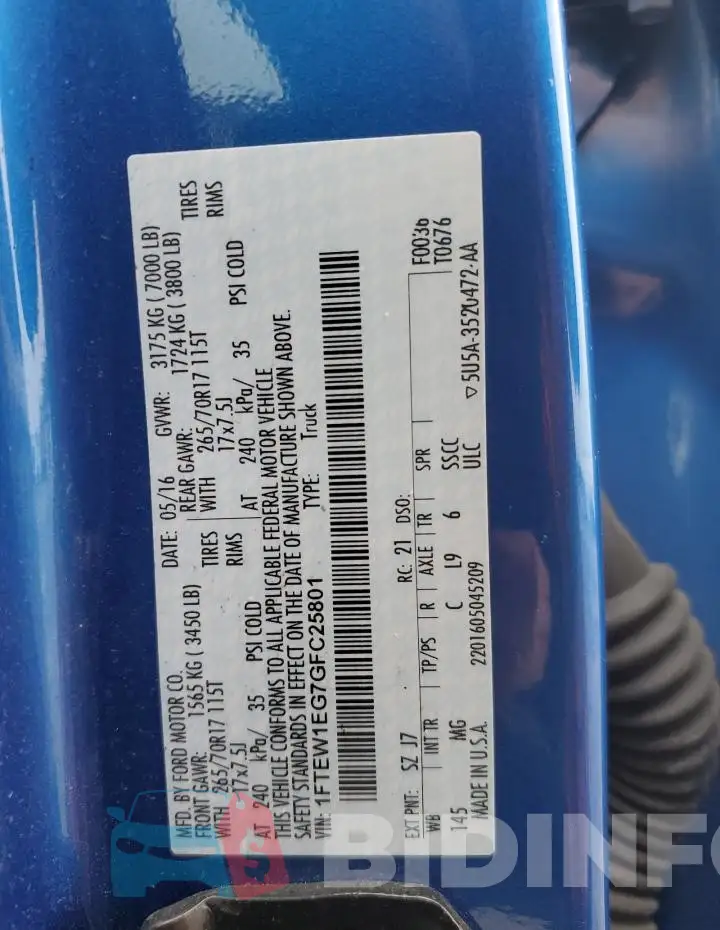 1FTEW1EG7GFC25801 Photo# 12