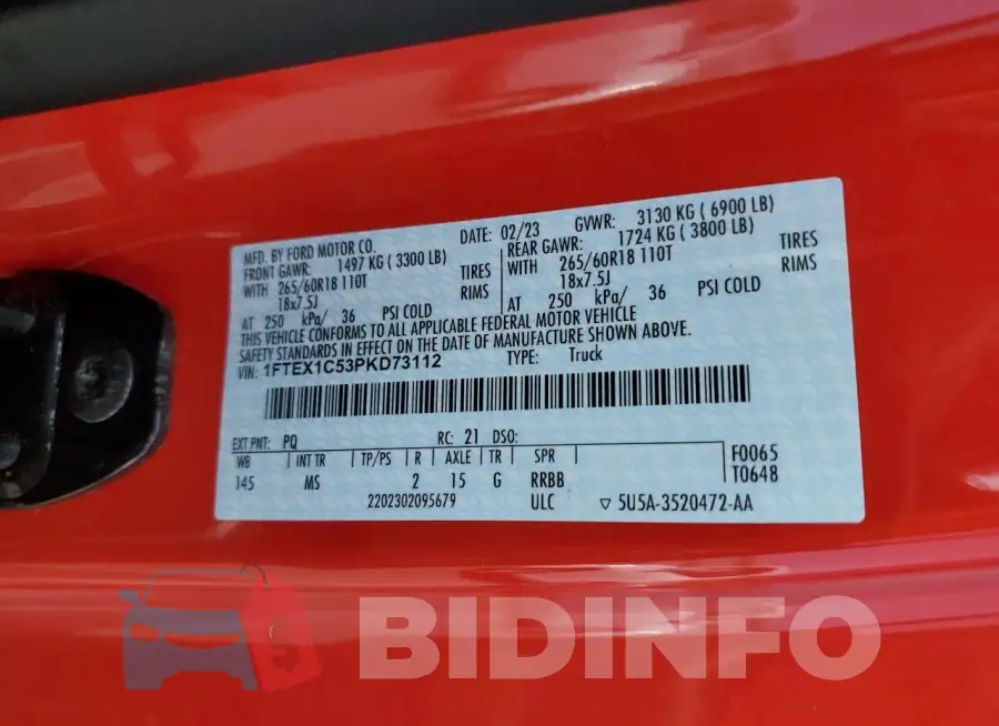 1FTEX1C53PKD73112 Photo# 12