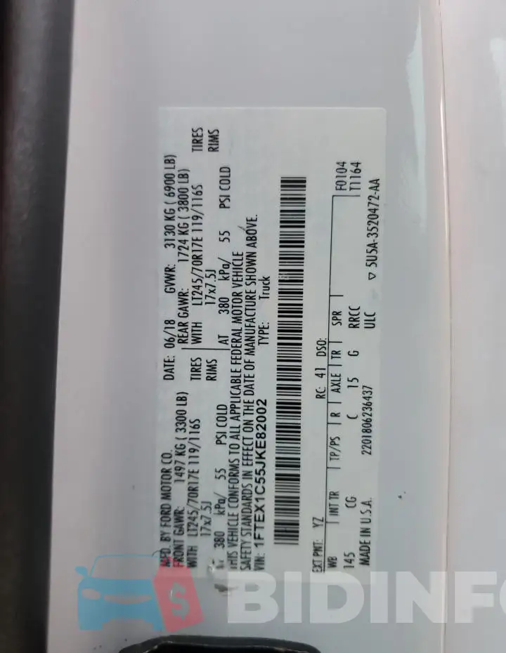 1FTEX1C55JKE82002 Photo# 12