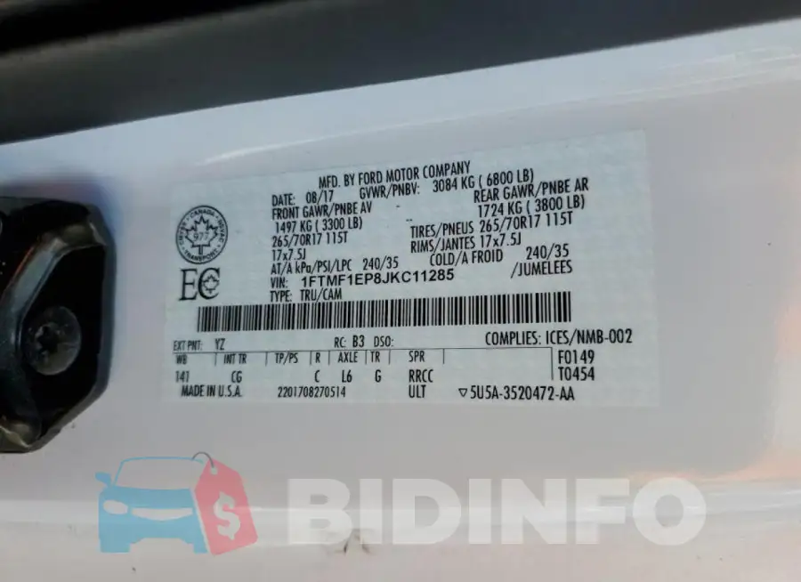 1FTMF1EP8JKC11285 Photo# 12