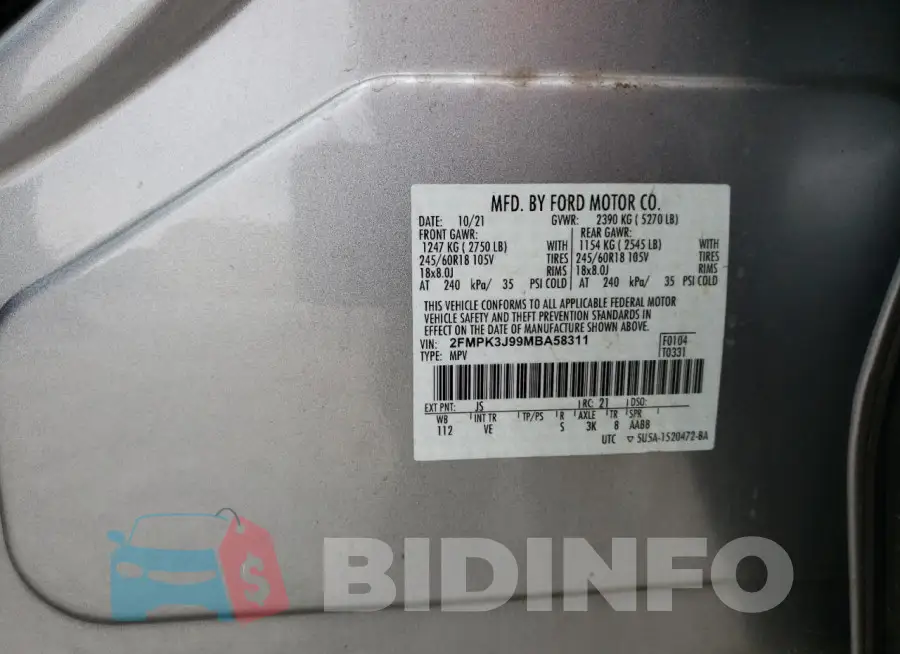 2FMPK3J99MBA58311 Photo# 13