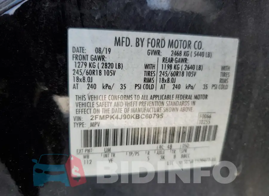 2FMPK4J90KBC60795 Photo# 13