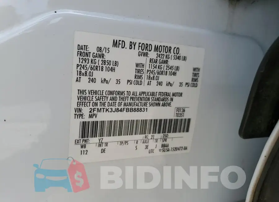 2FMTK3J84FBB88831 Photo# 12