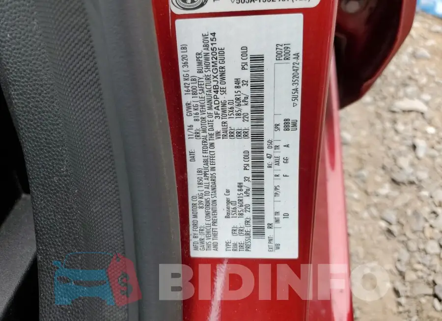 3FADP4BJXGM205154 Photo# 12