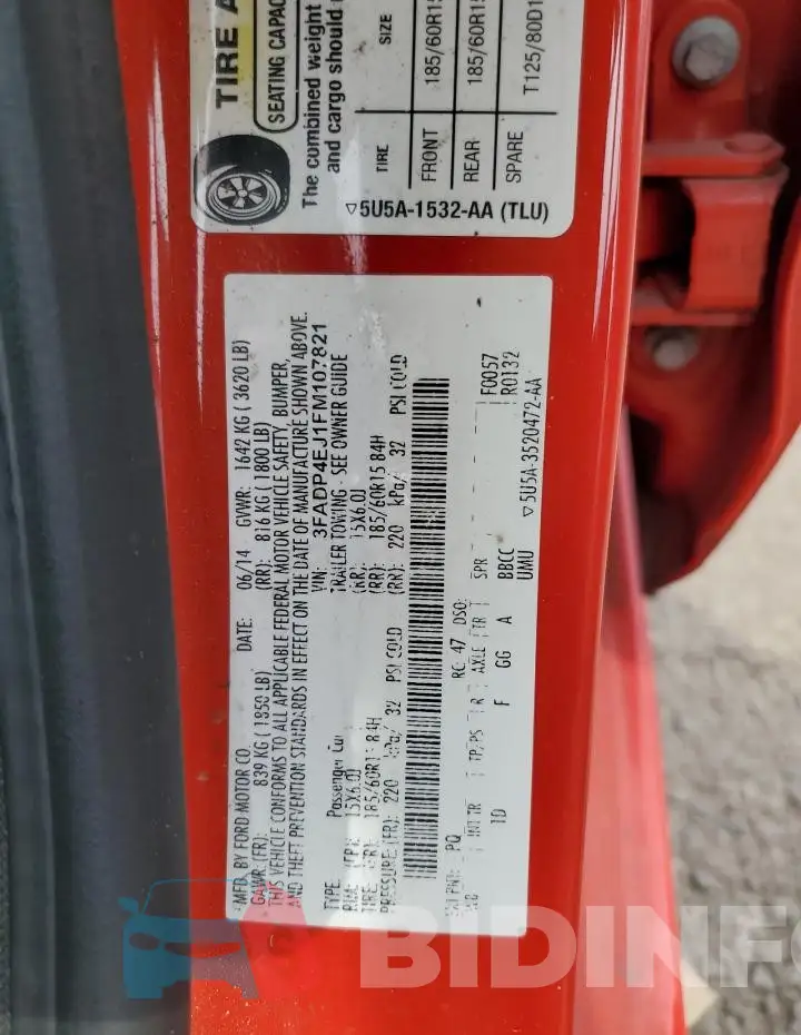3FADP4EJ1FM107821 Photo# 12