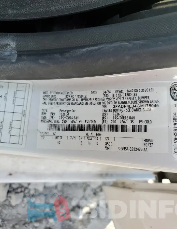 3FADP4EJ4GM175046 Photo# 12