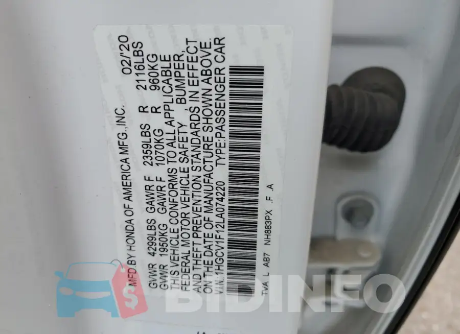 1HGCV1F12LA074220 Photo# 13
