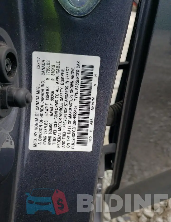 2HGFC2F59HH565453 Photo# 12