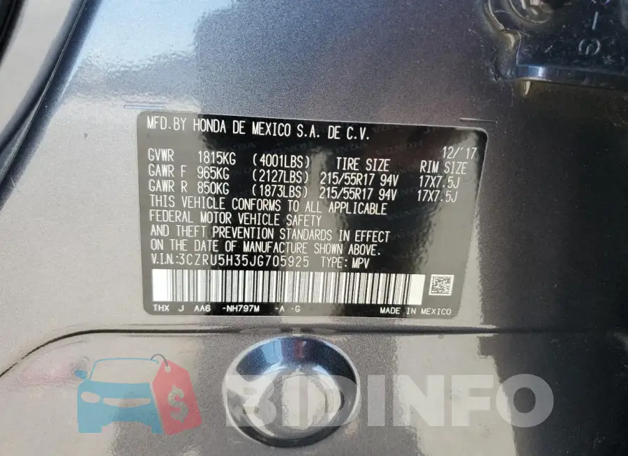 3CZRU5H35JG705925 Photo# 13