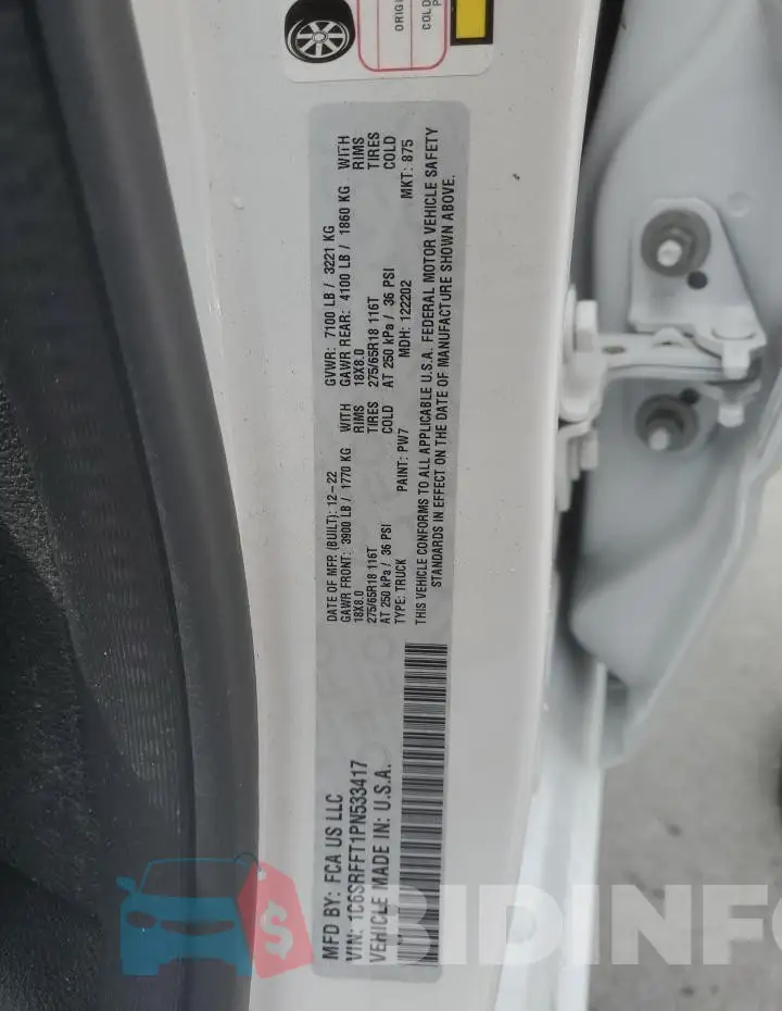 1C6SRFFT1PN533417 Photo# 12