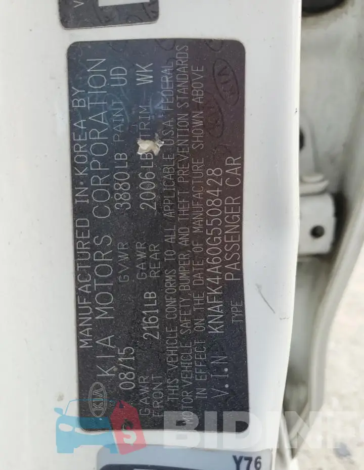 KNAFK4A60G5508428 Photo# 12