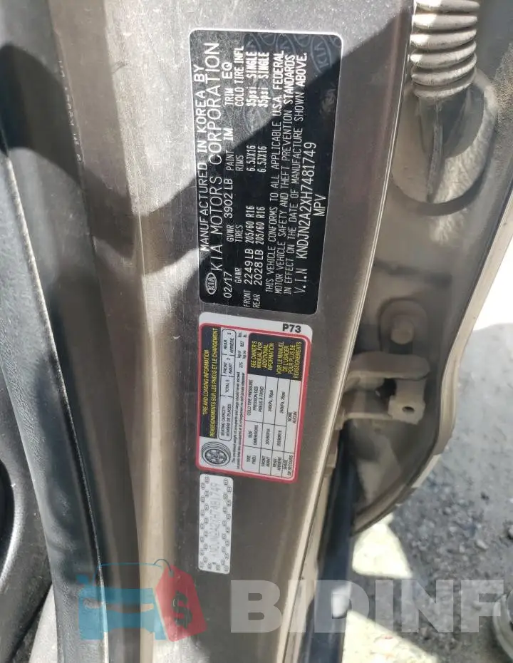 KNDJN2A2XH7481749 Photo# 12