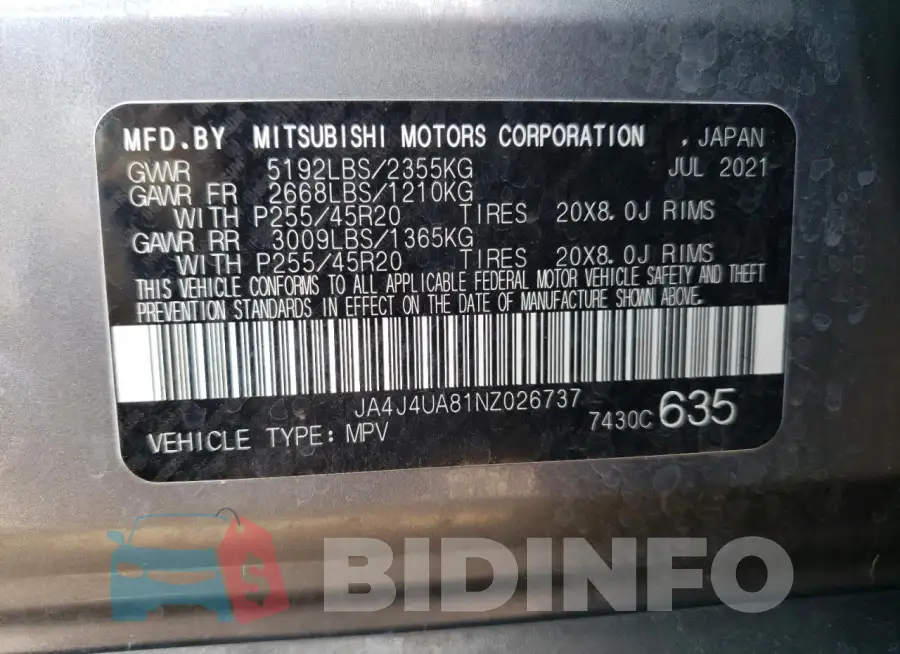JA4J4UA81NZ026737 Photo# 13