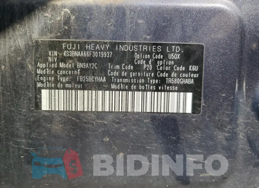 4S3BNAA66F3019937 Photo# 12