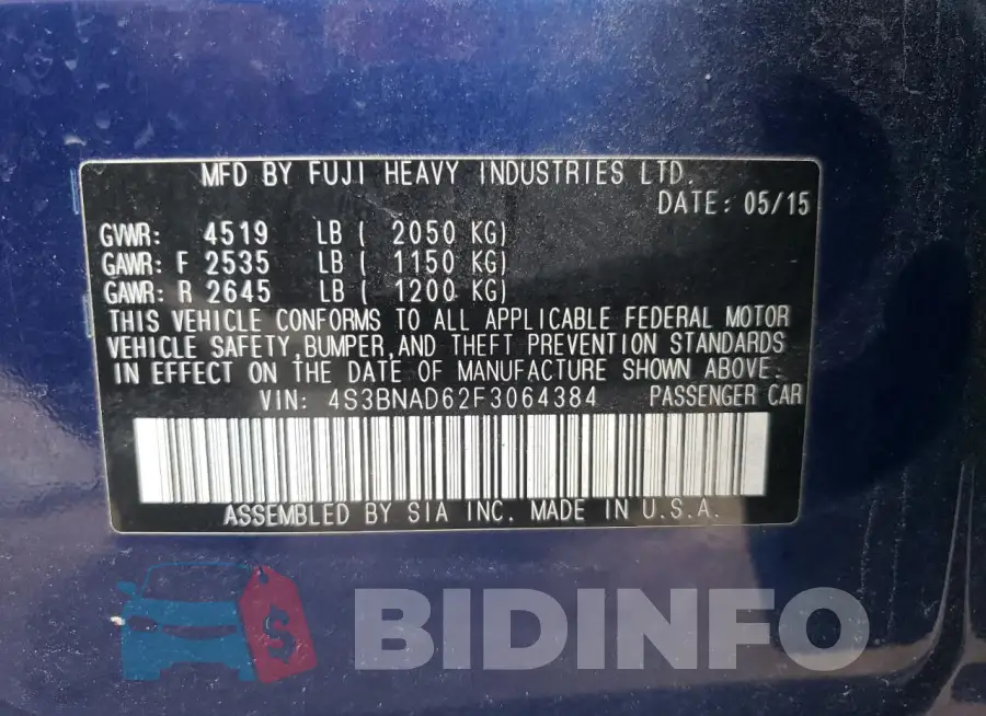 4S3BNAD62F3064384 Photo# 13