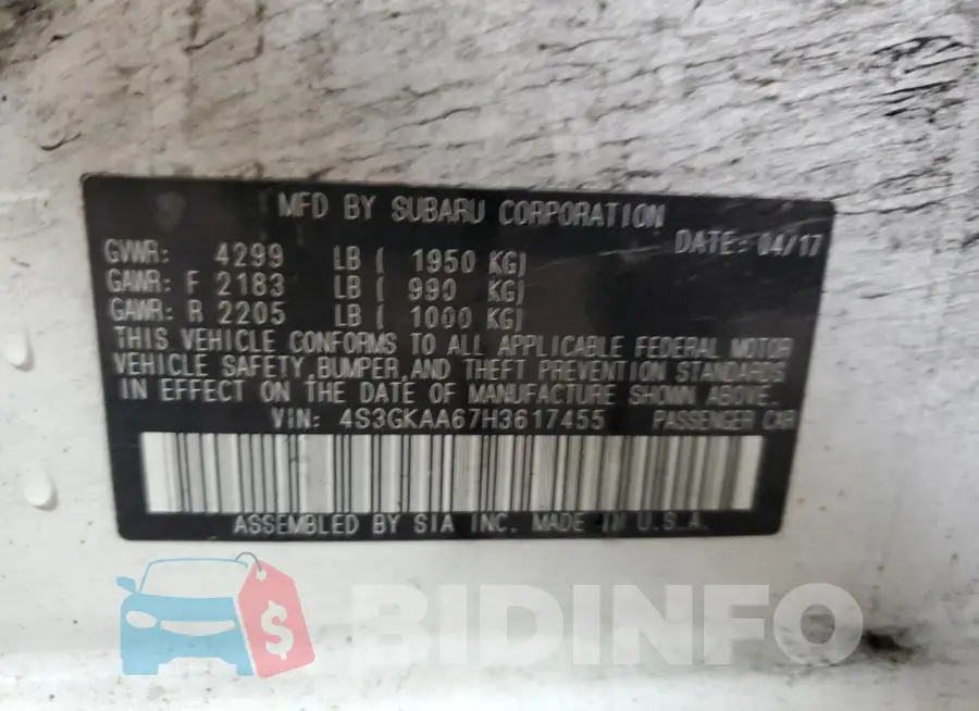 4S3GKAA67H3617455 Photo# 13