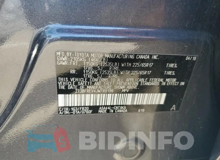 2T3BFREV4JW789198 Photo# 13