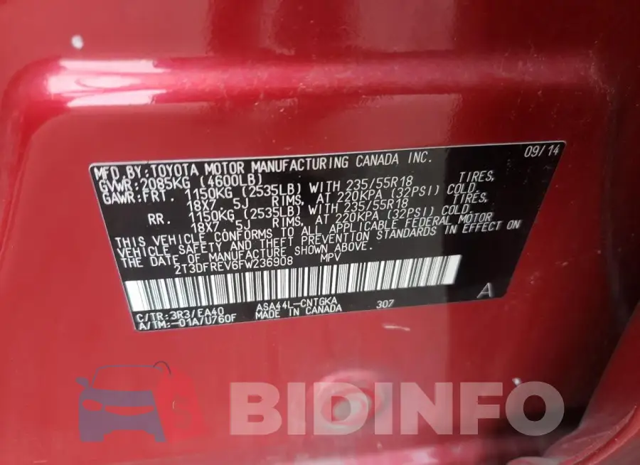 2T3DFREV6FW236908 Photo# 12