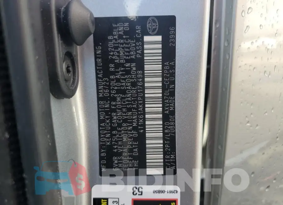 4T1K61AKXPU176498 Photo# 13