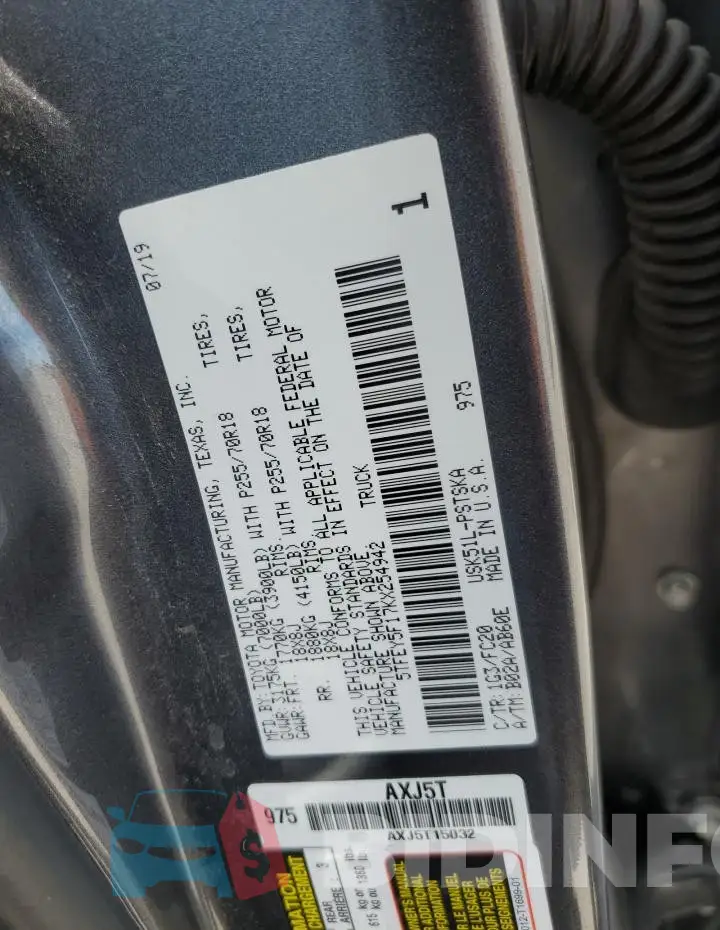 5TFEY5F17KX254942 Photo# 12