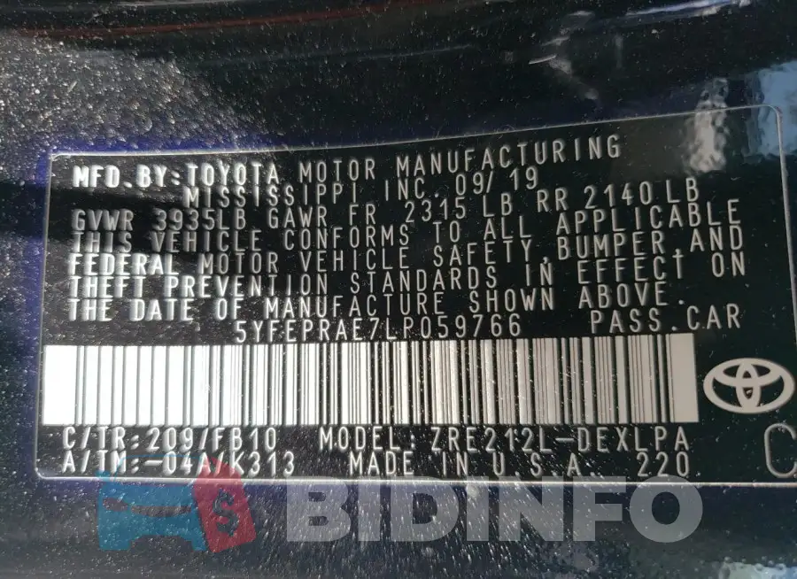 5YFEPRAE7LP059766 Photo# 12