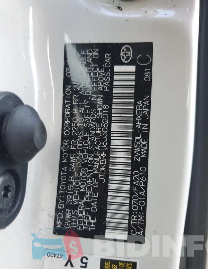 JTDKBRFU6J3062018 Photo# 12