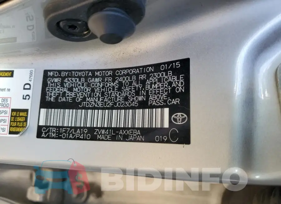 JTDZN3EU2FJ023045 Photo# 12