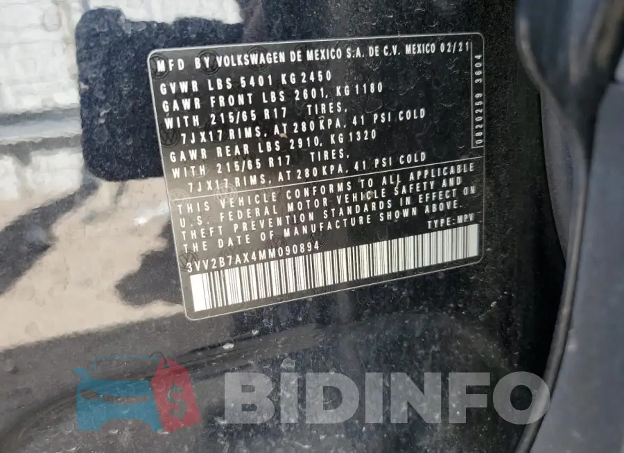 3VV2B7AX4MM090894 Photo# 12